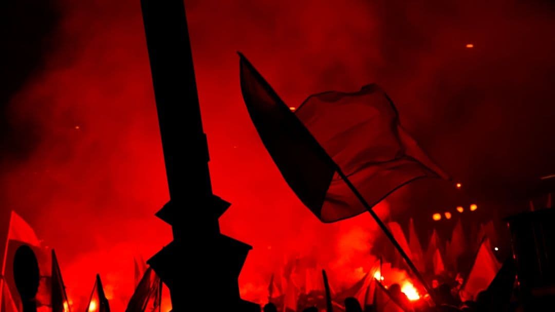 Sławomir Mentzen uczcił Godzinę W przed Bramą Brandenburską